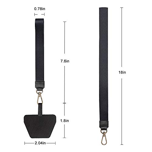 Phone Lanyard, COCASES Wrist Lanyard and Neck Lanyard for Keys ID Badge Set Phone Tether for iPhone, Galaxy & Most Smartphones (Black) - Thumbnail 5