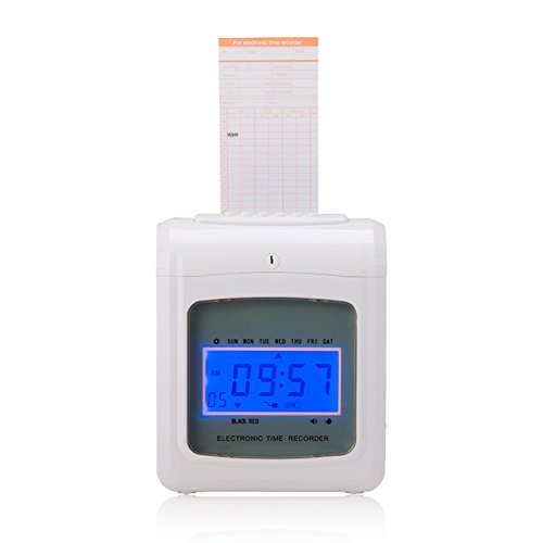 CO-Z Electronic Employee Time Recorder Time Clock Punch for Small Business Offices w/ 50 Cards … (Time Clock with 50 TimeCards)