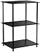 Convenience Concepts Designs2Go Midnight Classic 3-Tier Glass Square End/Lamp Table, Black Glass