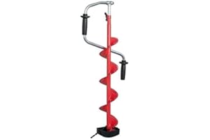 THUNDERBAY Hand Ice Fishing Auger with Dual Curved Blades, 4-8 Inch