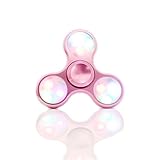 Auwer LED Light Fidget Hand Spinner Finger Spinner Toy Ultra Fast Bearings Dustproof Ultra Durable Stress Reducer EDC Fingertip Gyro For ADD,ADHD,Anxiety,Boredom and Autism Adults(Rose Gold)