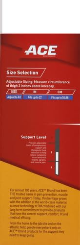 ACE Brand Adjustable Compression Knee Support, Moderate Support for Weak, Sore or Injured Joints, One Size Fits Most