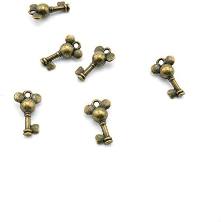 Price per 5 Pieces Jewelry Making Supply Charms Findings Filigrees 413584 Skeleton Key Mouse Micky Antique Bronze Findings Beading Craft Supplies Bulk Lots