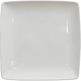 Better Homes and Gardens Porcelain Coupe Square Dinner Plates, White, Set of 6