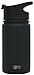 Simple Modern 14 Ounce Summit Kids Water Bottle - Travel Mug Stainless Steel Tumbler Flask +2 Lids - Wide Mouth Double Wall Vacuum Insulated Black Leakproof - Midnight Black