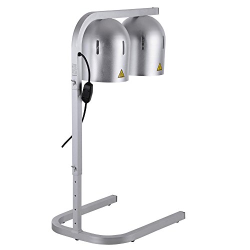 WeChef Commercial Portable Dual Bulb Food Heat Lamp Countertop Free-Standing Food Warmer Buffet Bar Restaurant
