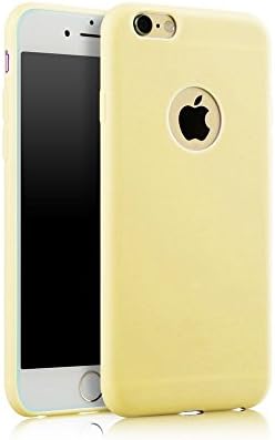 iPhone 6 6s Case Silicone Rubber Shockproof Cover Scratch-Resistant Protective Slim Case for iPhone 6 6s 4.7" Light Yellow