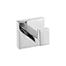 Leyden Polished Chrome Coat Hooks, Bathroom Silver Robe Hooks Towel Hanger Wall Mounted Square Modern Door Clothes
