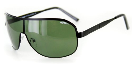 "Oxen 91041" Polarized Fashion Sunglasses (Black w/ Green Lens)