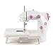 Sewing Machine Mini Size for Little Sewing Projects Double Thread Double Speed with Foot Pedal Light Safety Cover (Extension Table)