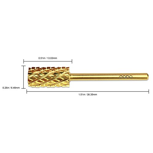 Pana 3/32" Safety Nail Carbide Bit - Gold Large Barrel Head (Grit: 4 Extra Coarse - 4XC) for Electric Dremel Drill Machine