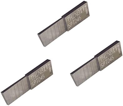3 Pack SPT045D5F LITTLEBIT 'S' series parting insert, Diamond Film Coated carbide for aluminum, brass, plastics no interrupted cuts. THINBIT made in the USA