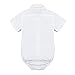MSemis Baby Boys' White Formal Dress Shirts Gentleman Romper Bodysuit Wedding Party Outfits Short Sleeves White 18-24 Months