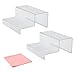 Combination of Life 2 Sets Acrylic 2-Tier Display Riser Shelf for Cabinet Countertops Bathroom Kitchen 7.9x7x3.5 inches
