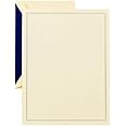 Crane & Co. Regent Blue Triple Hairline Half Sheet (CH3301), Ecruwhite