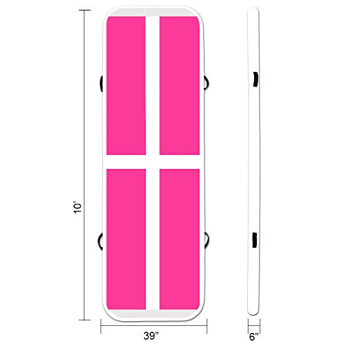 Tuexdo Sailor 10ft/13ft/16ft/20ft Inflatable Gymnastics Air Track Tumbling Mat 4in/6in/8in Thick Tumbling Air Track Mat with Electric Air Pump for Cheerleading/Gymnastics/Beach/Gym/Home use