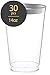 Silver Plastic Cups 14 Oz. Pack Of (30) Clear Disposable Plastic Cups - Silver Rim Cups - Fancy Hard Plastic Cups - Party Accessories - Wedding - Elegant Clear Cups- Tumblers