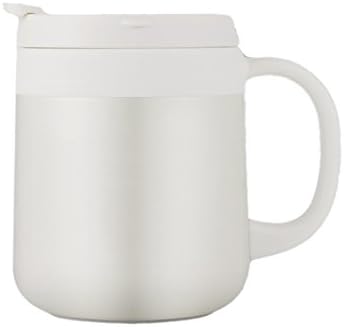 LOIOFOE 340ML Stainless Steel Insulated Coffee Cup - Vacuum Insulated Tumbler Thermos Travel Coffee Mug for Hot/Cold Drinks Dishwasher Safe (White)