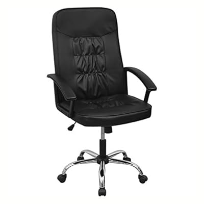 HomyDelight Office Chair, Office Chair Artificial Leather 26.4"x27.6" Black