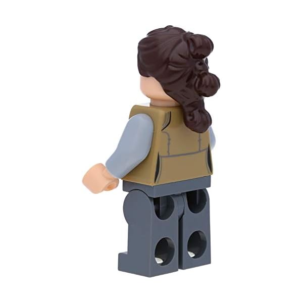 LEGO Star Wars Minifigur: Jedi Rey Skywalker in dunkelbeiger Jacke mit Laserschwertern – Bild 7