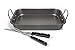 Fox Home Roasting Pan Set , Non-Stick, Carbon Steel Baking Dish With Bonus Serrated Meat Knife, Stainless Steel Fork