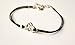 Om anklet, dainty black cord anklet with silver Om charm, ankle bracelet, gift for her, minimalist jewelry, beach, yoga, hindu, summer