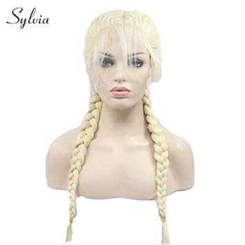 Amazon Com Sylvia Long Blonde Double Braids Synthetic Lace Front
