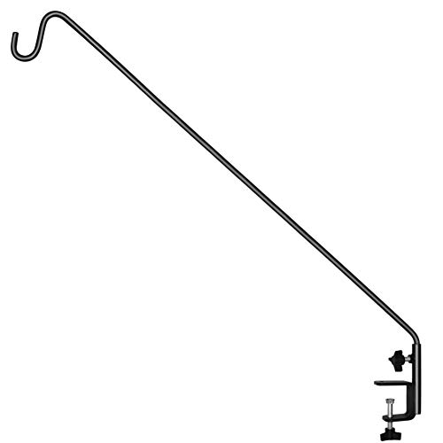 Juegoal 38 Inch Heavy Duty Deck Hook with 2 Inch Non Slip Horizontal Clamp for Hanging Bird Feeder, Plants, Suet Baskets, Lanterns, Wind Chimes