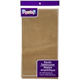 PACK OF 4: Disposable DARK GOLD Plastic Tablecloths / Table Covers, 54 x 108 inches each
