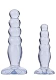 Doc Johnson Crystal Jellies - Anal Delight Trainer Kit - Small-Large - Suction Cup Base - Clear