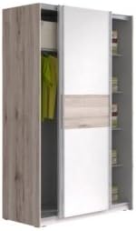But Armoire 2 Portes Coulissantes Ohio Blanc Imitation Chene Cendre Amazon Fr Cuisine Maison