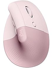 Logitech Lift Vertical Ergonomic Mouse, Wireless, Bluetooth or Logi Bolt USB receiver, Quiet clicks, 4 buttons, compatible with Windows/macOS/iPadOS, Laptop, PC - Rose