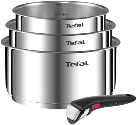 Ingenio Emotion - Juego de 3 Cazos, Acero Inox, Sin Revestimiento
