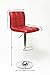 Roundhill Furniture Swivel Red Bonded Leather Adjustable Hydraulic Bar Stool, Set of 2