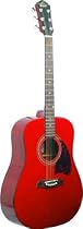 Oscar Schmidt OG2 Dreadnought Acoustic Guitar - Transparent Red
