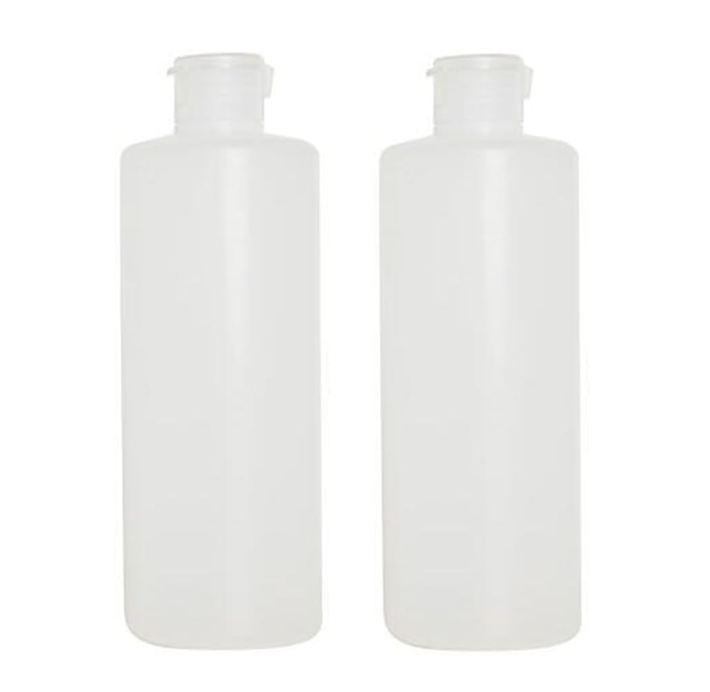 OHEETU 2Pcs 200ml Empty Refillable Plastic Clear Soft Tube Squeeze Bottle Jars with Flip Cover Makeup Sample Packing Storage Containers for Lotion Shower Gel Shampoo Toiletries