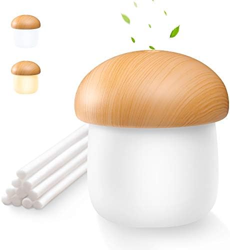OURRY USB Mini Humidifier, Cool Mist Humidifier Desk Personal Air Mushroom Diffuser with Night Light Whisper-Quiet, Auto Shut-Off, for Baby Room, Bedroom, Home, Office, Yoga