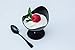 Scallop Stem Cup - Parfait Serving Bowl - 24 Count - Black Hard Plastic - Appetizer Cup - Disposable or Reusable - 2 ounce - Ideal for Desserts, Appetizers, Puddings