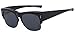 CAXMAN Oversized Wear Over Glasses Sunglasses Polarized Lens for Prescription Glasses Half Frame, Black Frame Black Lens