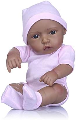 シリコンビニールで作られたミニチュア10インチピンクブラック生まれ変わった女の子の人形