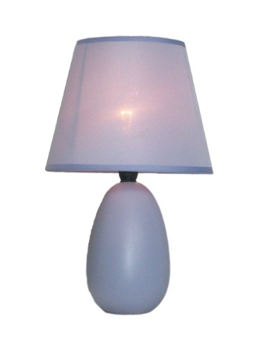 Simple designs lt2009-prp mini oval egg ceramic table lamp, purpl…