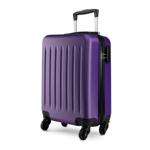 Kono 19 inch Carry On Luggage Cabin Suitcase Lightweight Hard Shell Hand Suitcases ABS 4 Wheel Spinner Luggage(Purple)