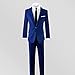 Black n Bianco Signature Boys' Slim Fit Suit Complete Outfit (14, Blue)