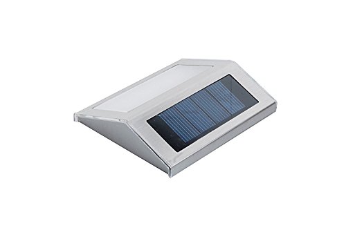 Outdoor Wall Stair Lamp ,INorton Stainless Steel Pathway Lamp ,Household Solar Energy Outdoor Waterproof Garden Light(Warm white)