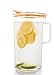 Komax Tritan Plastic Water Pitcher with Lid – BPA-Free, Square Water & Iced Tea Pitcher w/Orange Lid – Microwave & Dishwasher Safe Plastic Pitcher –Tea, Juice Containers with Lids for Fridge (1.8 Qt)