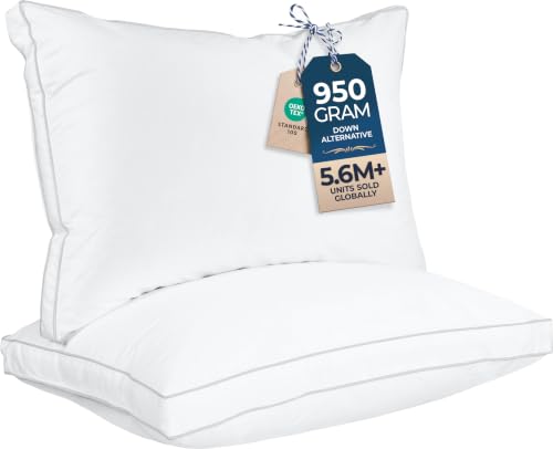 Utopia Bedding Bed Pillows for Sleeping Standard Size (White), Set of 2,