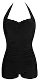Angerella Vintage Boy-Leg One Piece Ruched Swimsuit Bathing Suits