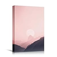 Canvas Wall Art Mountain View Sunset Coastal Multicolor Photography Relax/Calm Romantics Sunset - 12x18 inches