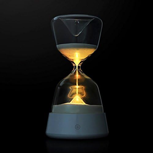 Lansberg Sandglass Sleep-Assistant LED Lamp ,4 Color LED Bedside Night Lamp, 15 Minutes Timer Lamp, Touch-Sensor Night Light