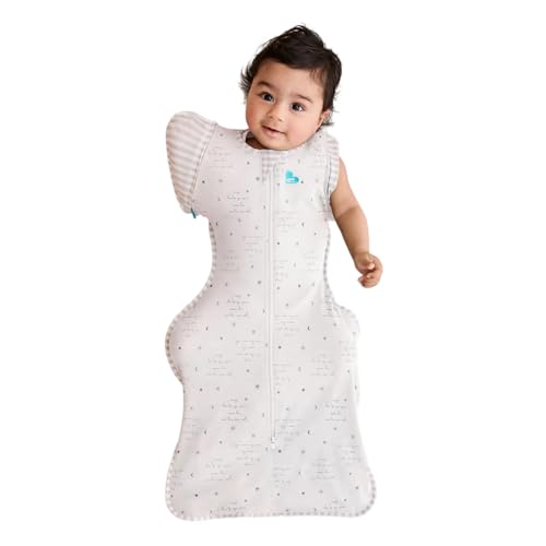 Love to Dream Swaddle Up Transition Bag - Arms Up Position - Light and Ultra Breathable Cotton, Twin Zip - Zip Off Wings - Spring, Summer - Sleep Bag - 0.2TOG - You are My Grey, Medium
